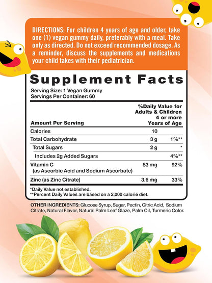 Nature's Truth Gomitas de Vitamina C y Zinc para Niños - 60 unidades - Veganas, sin gluten, sin OMG – Image 2