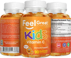 Feel Great Gummies de Vitamina C para Niños – 90 Gummies – 250 mg por ración