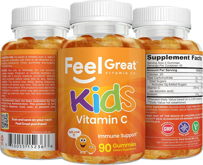 Feel Great Gummies de Vitamina C para Niños – No GMO (no modificado genéticamente) – Image 8