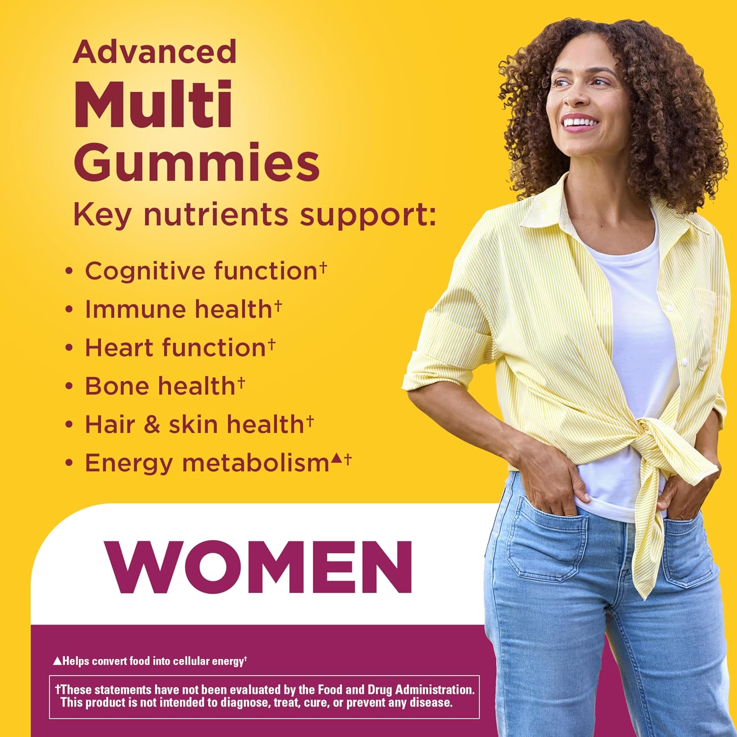 Nature Made Advanced Multivitamínico en Gominolas para Mujeres con Citrato de Magnesio, Calcio y Vitaminas B - 90 Gominolas, 30 Días