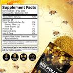 Gránulos de Polen de Abeja, 1 Libra (454 g) - Superalimento Keto con Proteínas, Vitaminas y Minerales