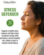 NaturalSlim Stress Defender | Reductor de Cortisol y Alivio del Estrés | Apoyo al Estado de Ánimo, Sueño y Metabolismo | Vitamina B5 y L-Tirosina | 180 Cápsulas Vegetales