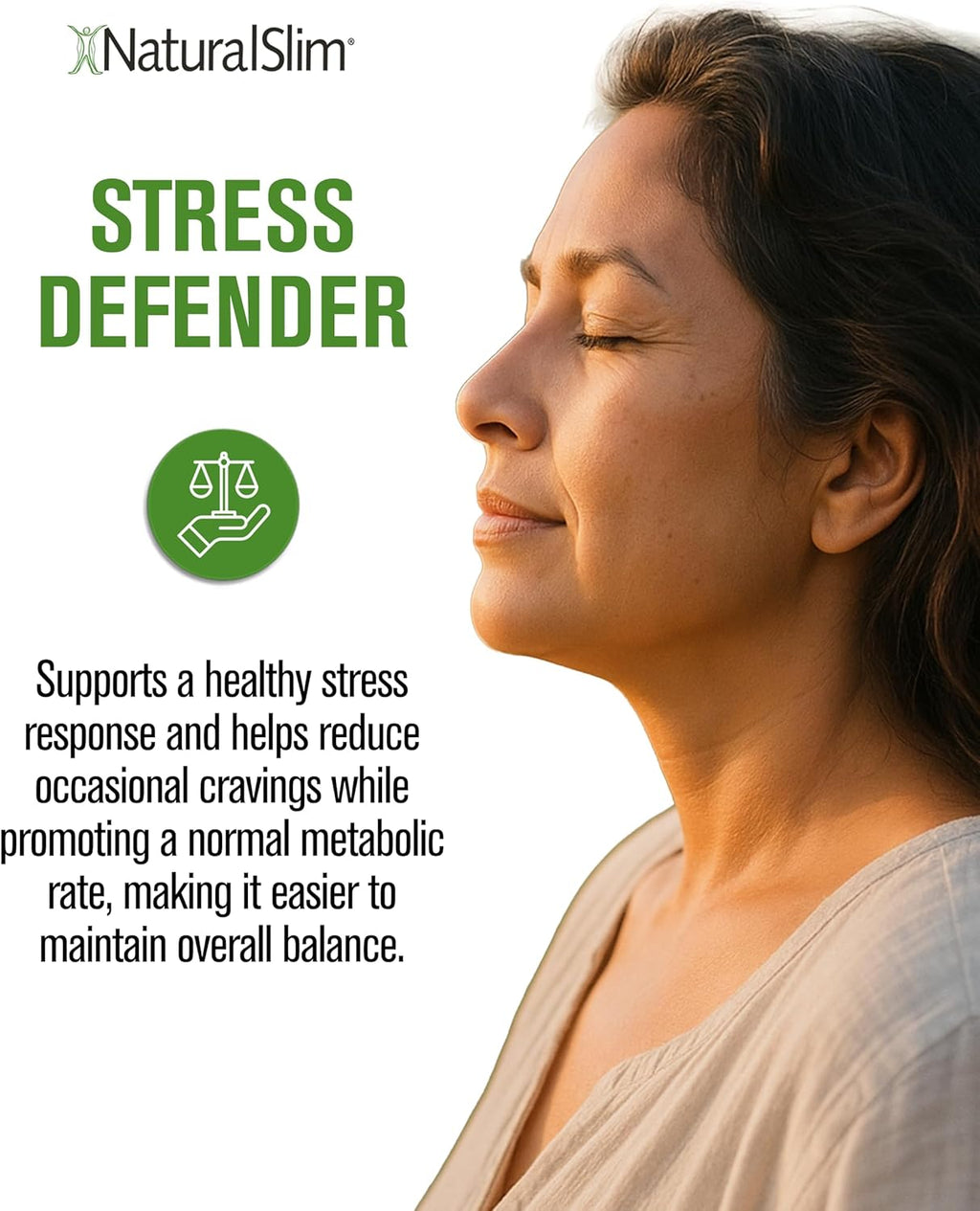 NaturalSlim Stress Defender | Reductor de Cortisol y Alivio del Estrés | Antojos, Sueño y Metabolismo | Vitamina B5 y L-Tirosina | 180 Cápsulas Vegetales, Paquete de 2