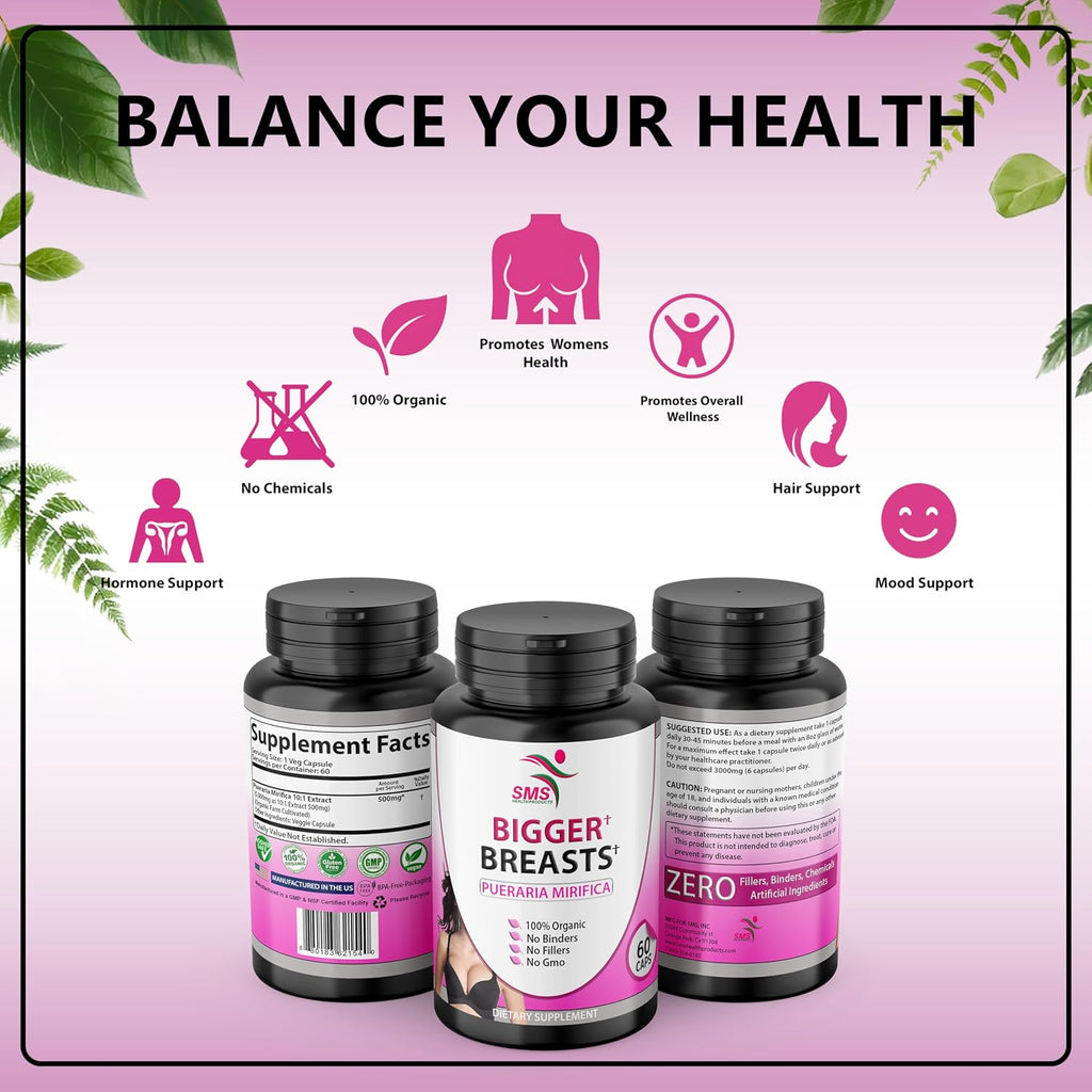 Pueraria Mirifica 500mg Root Extract - Suplemento Herbal para el Bienestar Femenino, 60 Cápsulas Veganas