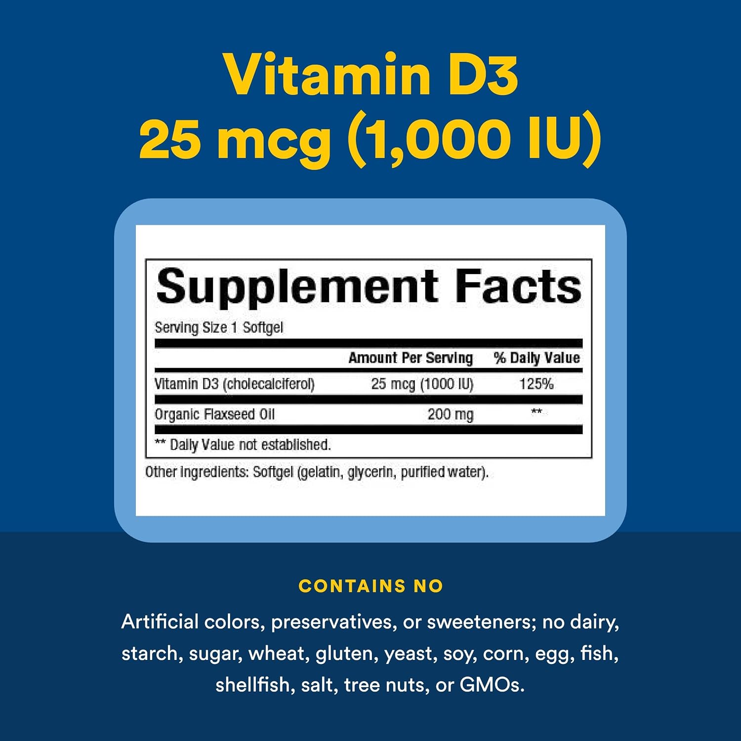 Natural Factors Vitamina D3 1000 IU (25 mcg) - 180 Comprimidos