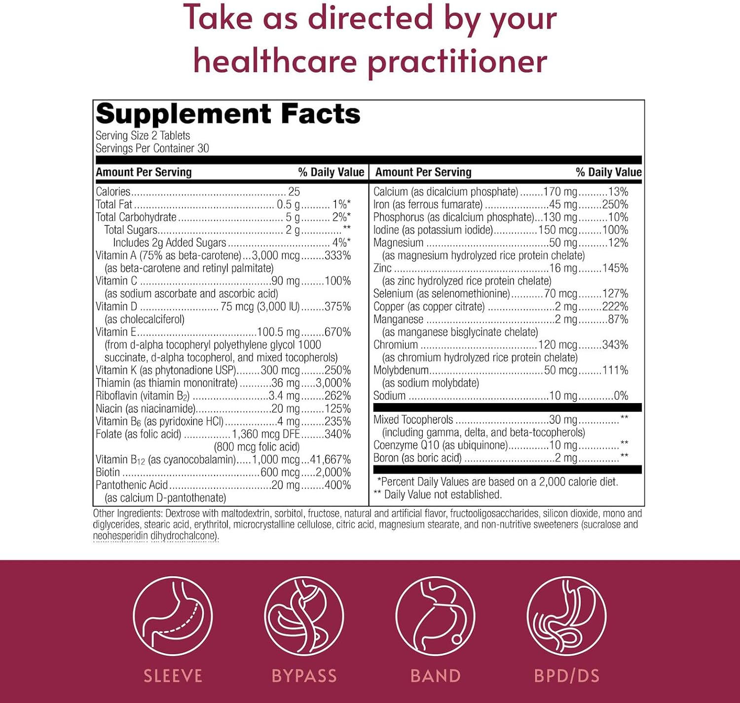 Bariatric Advantage Multivitamínico Masticable Advanced Multi EA con Hierro - Sabor Fresa - 60 Comprimidos