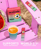 Neutonic Nootropic Focus Blend Powder - Sabor Menta Sandía, 16 sticks - Sin cafeína, Sin azúcar