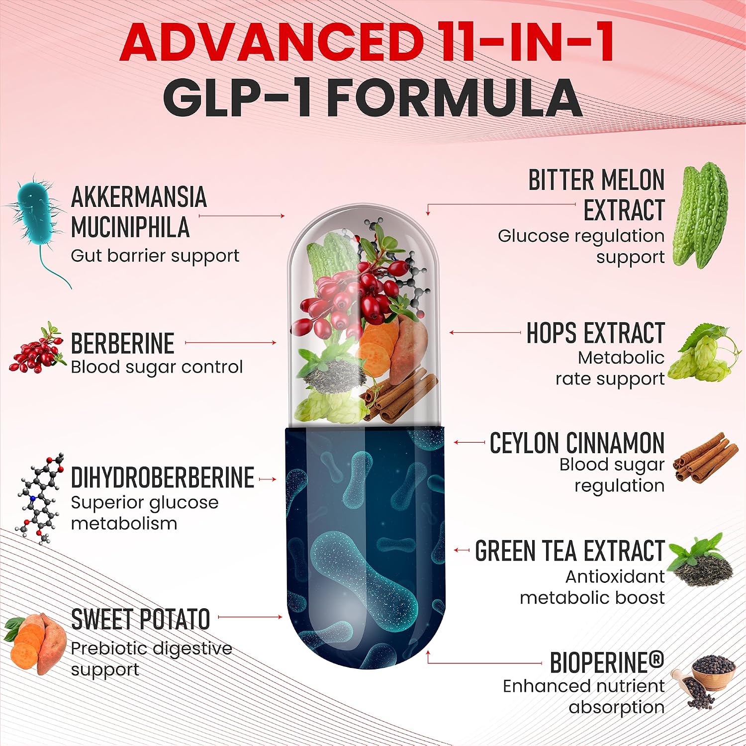 Zenrenu GLP-1 Supplement para Mujeres – 60 Cápsulas Veganas con Berberina y Akkermansia