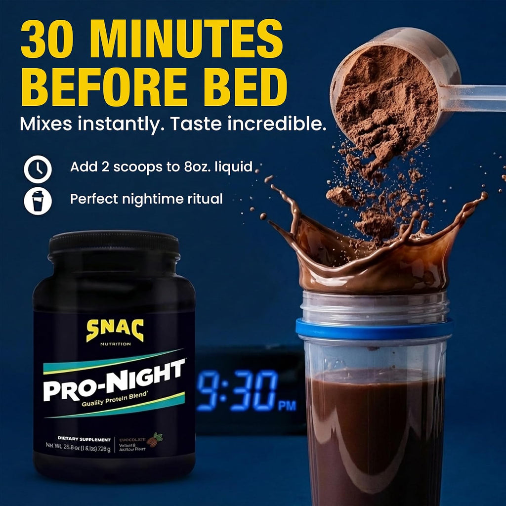 SNAC Pro-Night Proteína en Polvo - Sabor Chocolate, 726 g