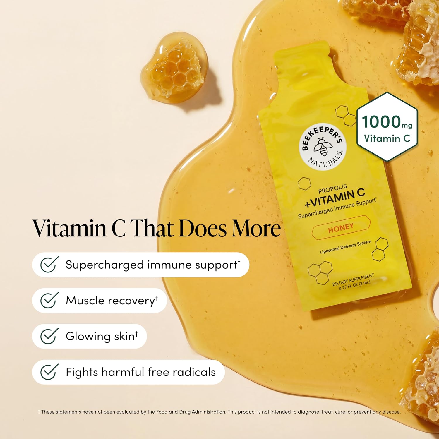 Vitamina C Liposomal con Própolis y Miel Orgánica - 1000 mg - 30 sticks
