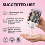 Clean Nutraceuticals Myo-Inositol y D-Chiro Inositol 2050mg - Suplemento de Fertilidad 40:1 - Vitaminas Prenatales con Ashwagandha, Maca, Vitex, Hierro, DHA, Ácido Fólico, DIM, Zinc