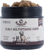 Best Buddy Multivitamin 15-en-1 Snacks para Perros y Gatos, Suplemento Completo para la Salud con Apoyo Articular + Enzimas Digestivas, Vitaminas y Suplementos para Perros sin Cereales para Piel y Pelaje (Tocino/Cerdo, 225g)