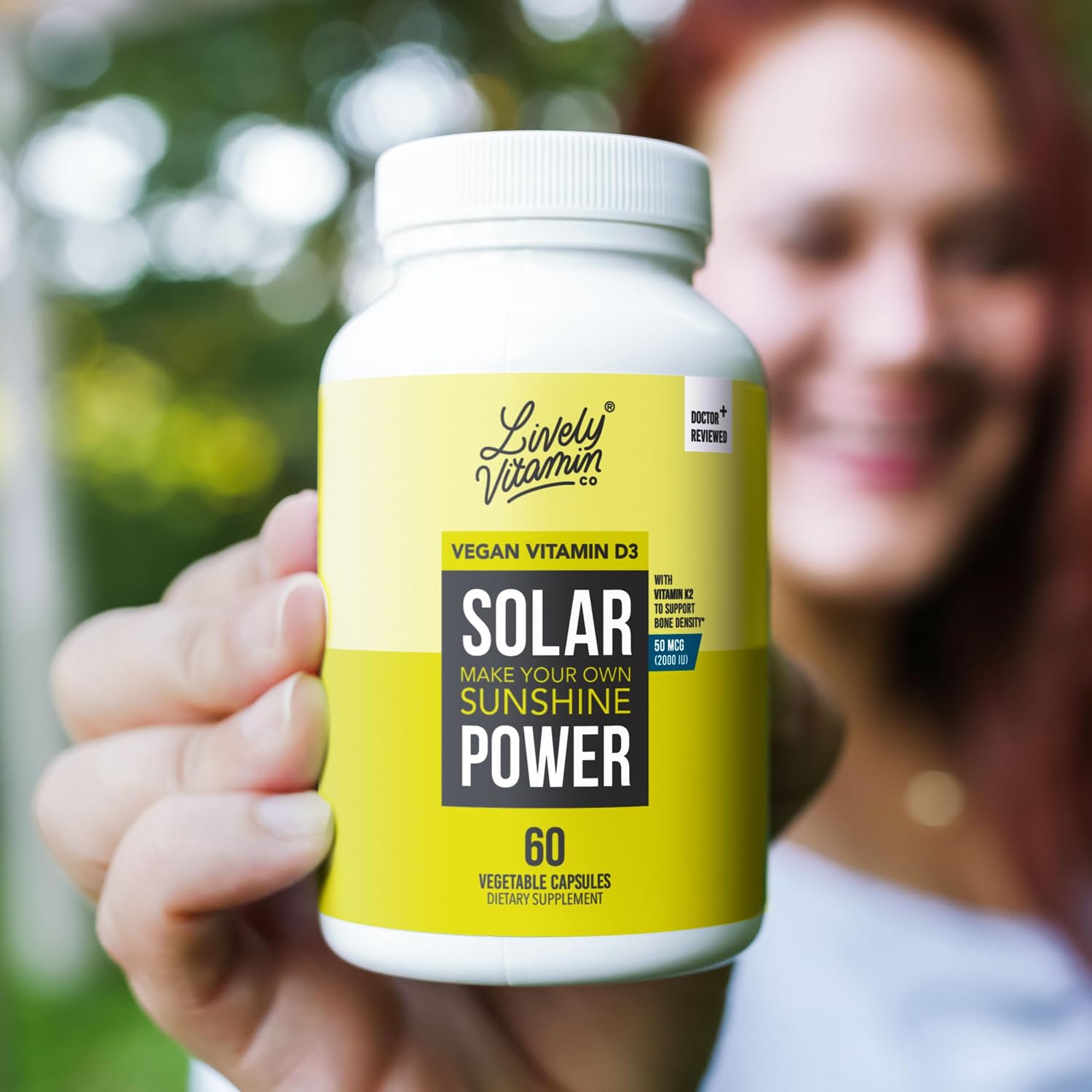 Solar Power Vitamina D3 + K2 con MenaQ7, 60 cápsulas