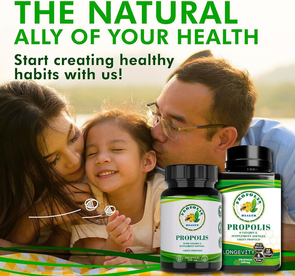 Propolis Health Cápsulas de Propóleo con Vitamina E 1000mg (100 Cápsulas)