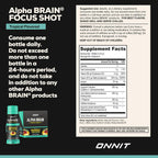 ONNIT Alpha Brain Focus Shot, Sabor Tropical, 6 unidades, Certificado IGEN™ No GMO