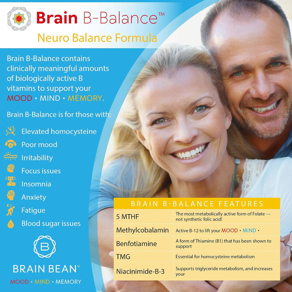 Brain B Balance: Complejo B Metilado - Fórmula Neurobalance - 60 Cápsulas Veganas