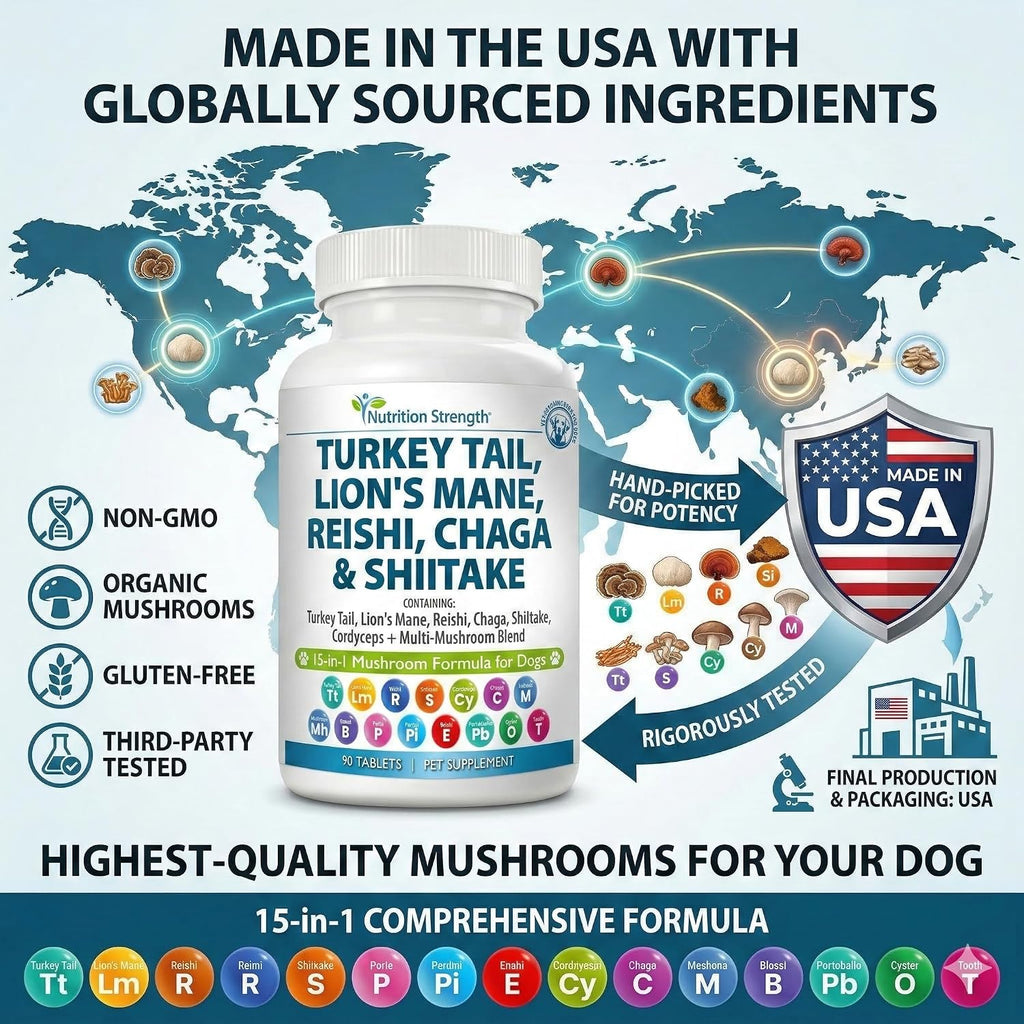 Nutrition Strength 15-in-1 Mushroom Support para Perros - 90 Comprimidos Masticables