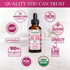 Live Wise Naturals Gotas Líquidas Orgánicas de Vitamina B12 para Niños, 12 ml (0.4 fl oz)