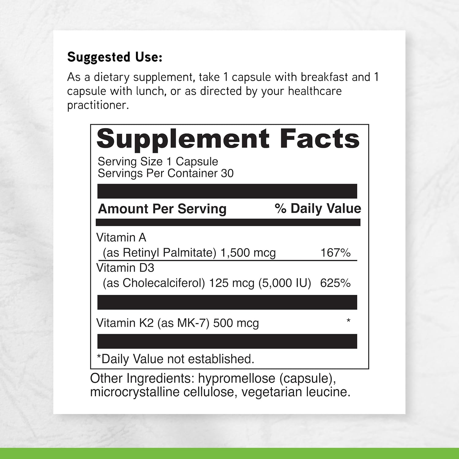 DAVINCI Labs ADK - Vitamins A, D3 & K2 (MK-7) - 60 Capsules