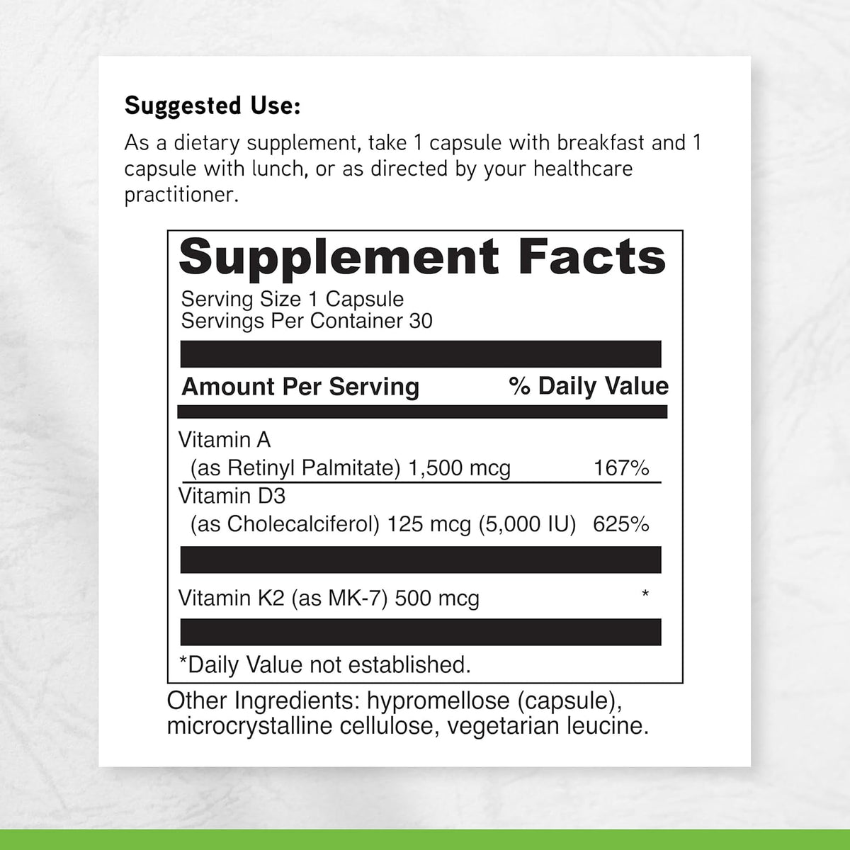 DAVINCI Labs ADK - Suplemento con Vitaminas – Vitamina A: contribuye al mantenimiento de los huesos y dientes en – Image 6
