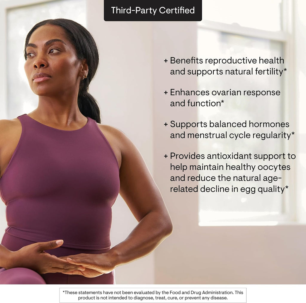 THORNE Ovarian Care - Salud Ovárica y Fertilidad - Inositol, CoQ10, Folato y Polifenoles - Sabor Arándano - 60 Dosis