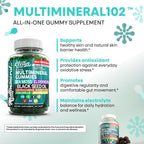 Gominolas de Sea Moss Multiminerales - Aceite de Semilla Negra, Ashwagandha, Saúco - Sabor Manzana Verde