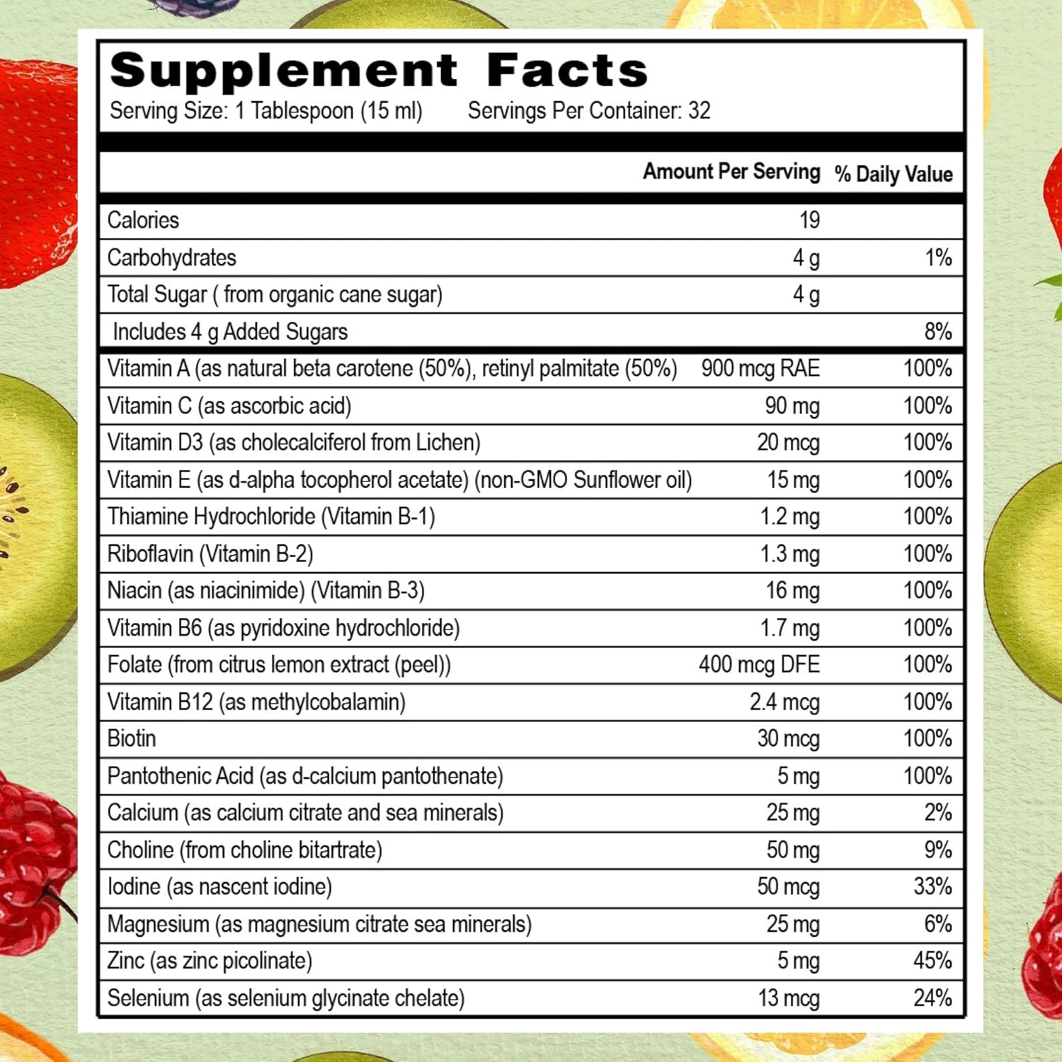 Go Healthy Complete Liquid Multivitamin | Vegan | 32 Doses | Mango and Peach Flavor