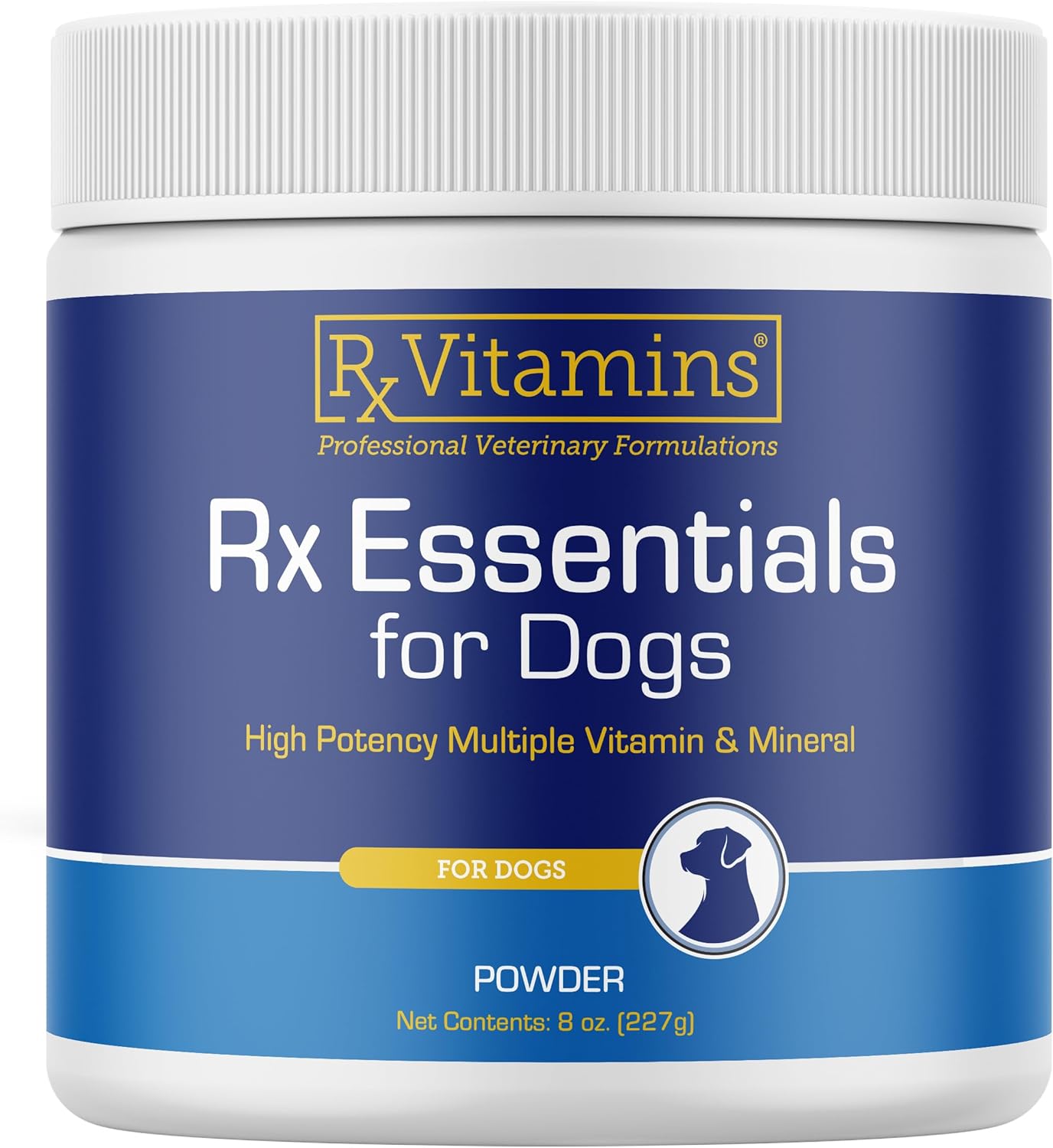 Rx Vitamins Essentials for Dogs - Multivitamínico y Minerales para Perros - con Spirulina Azul, Algas Kelp y Cardo Mariano - Polvo Completo de Vitaminas y Minerales - 227 g (8 oz)