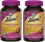 Nature's Way Alive! Multivitamínico Gominolas para Mujeres, 16 Vitaminas y Minerales, Metabolismo Energético, Piel Cabello Uñas, Vegetariano, Sabor Bayas Mixtas, 60 Gominolas (Pack de 2)