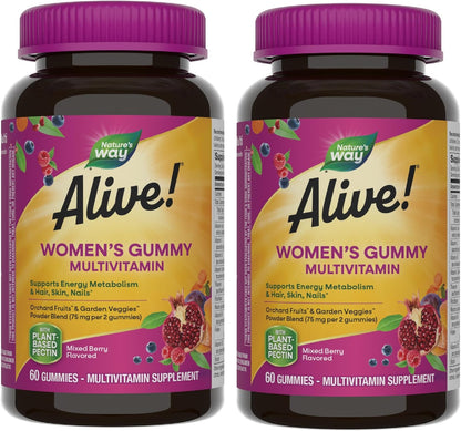 Nature's Way Alive! Multivitamínico Gominolas para Mujeres, 16 Vitaminas y Minerales, Metabolismo Energético, Piel Cabello – Image 1