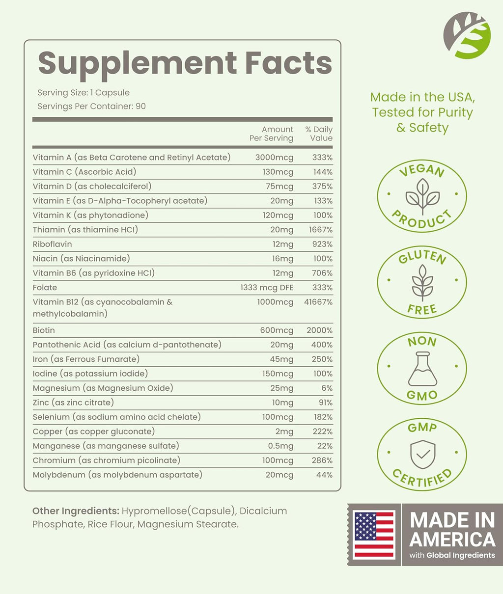 BariSlim Multivitamínico Bariátrico Una Vez al Día con 45 mg de Hierro - 90 Días