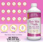Buried Treasure Hair, Skin and Nails - Complejo Líquido de Biotina, MSM y Aloe Vera - 473 ml (16 oz)