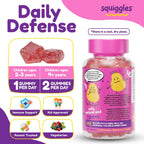 Squiggles Sniffle Berries Gomitas de Saúco, Propóleo y Equinácea para Niños - 100 uds