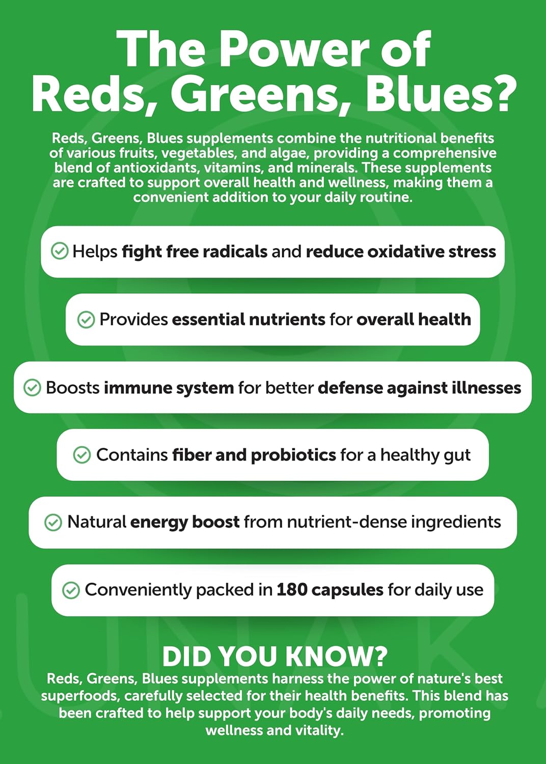 Lunakai USA Made Superfood Fruits & Veggies Supplement - All-in-One con 4 Mezclas y Cápsulas Aromáticas, 180 Cápsulas para Adultos
