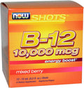 NOW Foods Shots Líquido B12 Energy Boost Sabor Bayas Mixtas 10000 mcg - 12 Viales