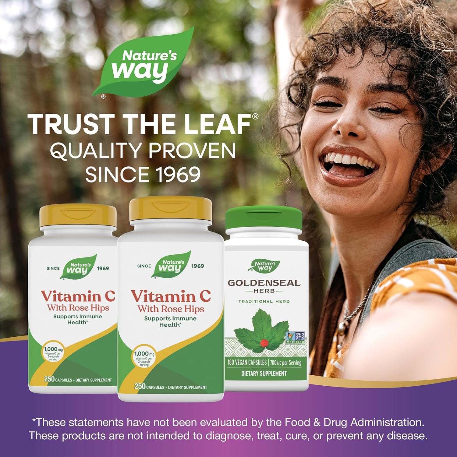 Nature's Way Vitamina C con Rosa Mosqueta, 1000 mg por dosis, 250 cápsulas