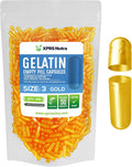 XPRS Nutra Cápsulas Vacías Tamaño 3 - 500 Unidades de Gelatina Bovina para Rellenar (Doradas)