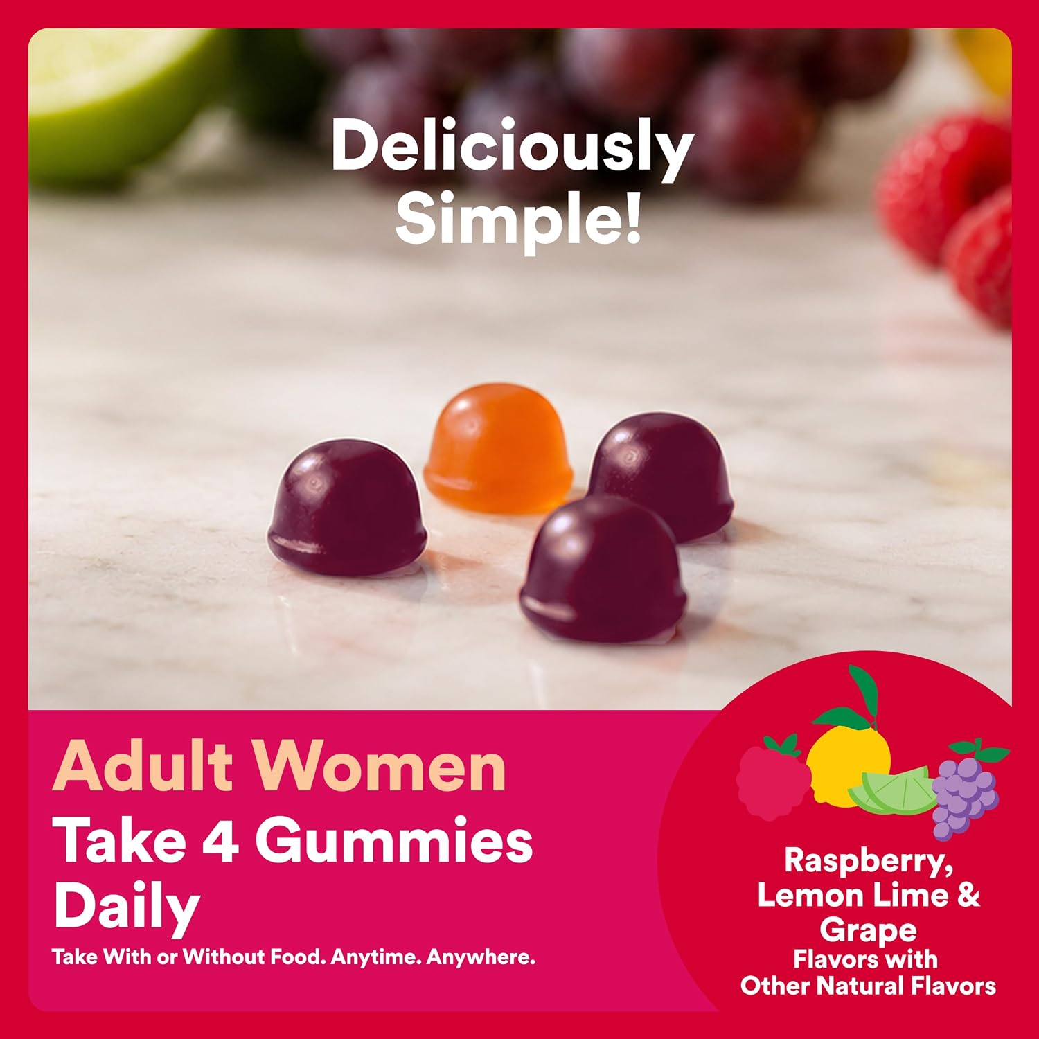 SmartyPants Gominolas Multivitamínicas Orgánicas para Mujeres con Biotina, Probióticos, Metilfolato, Omega 3 (ALA), Vitamina D3, C, B12, B6, A, K, Zinc e Inositol - 120 Gominolas (30 Días)