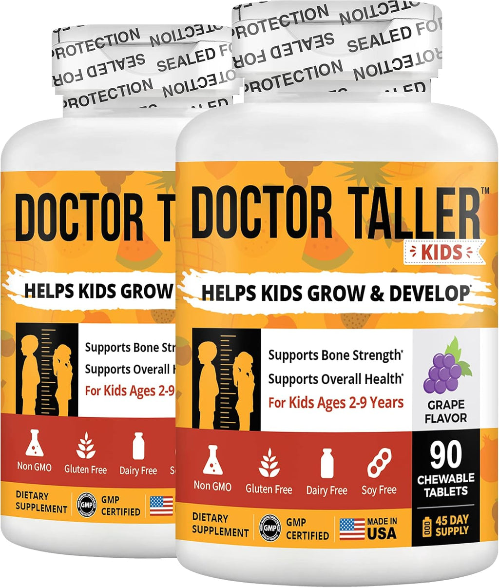 Doctor Taller Kids de NuBest - Multivitamínico y Multimineral para Niños de 2 a 9 Años, 180 Comprimidos Veganos Sabor Uva