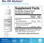 BIOTICS RESEARCH Bio-DK-Mulsion – Vitamina D3 y K Líquida Emulsificada, 1 fl oz
