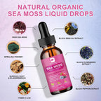 Sea Moss Liquid Drops - Musgo Marino Irlandés Orgánico con Aceite de Semilla Negra, Espirulina, Saúco y Vitaminas C y D3