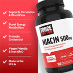 Force Factor Niacina Vitamina B3 500mg – 100 Cápsulas Vegetales