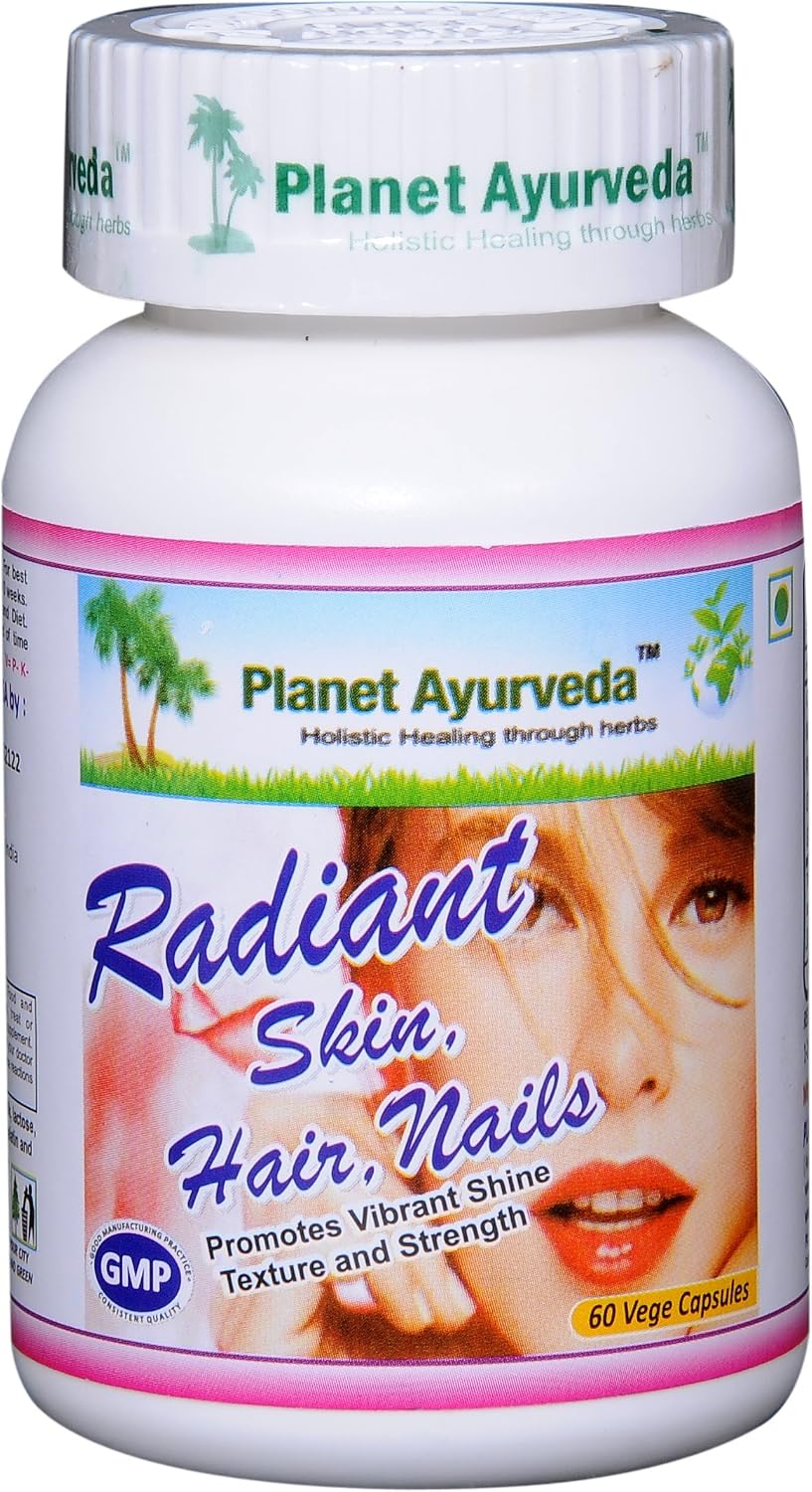 Planet Ayurveda Radiant Hair Skin Nails, 500 mg Cápsulas Vegetales - 2 Envases