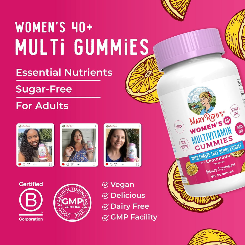 MaryRuth's Multivitamínico para Mujeres 40+ | Gominolas Veganas sin Azúcar con Chasteberry | 60 Unidades