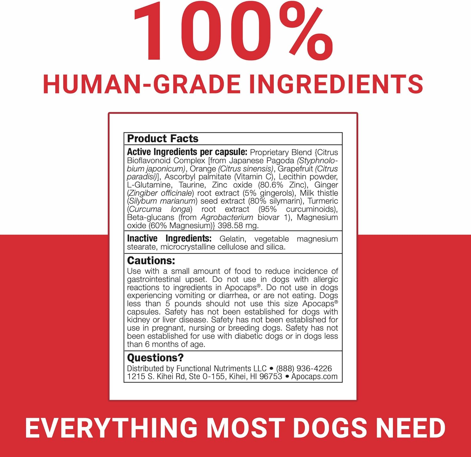 Apocaps CX Apoptogen Formula para Perros - Cardo Mariano y Cúrcuma - 90 Cápsulas