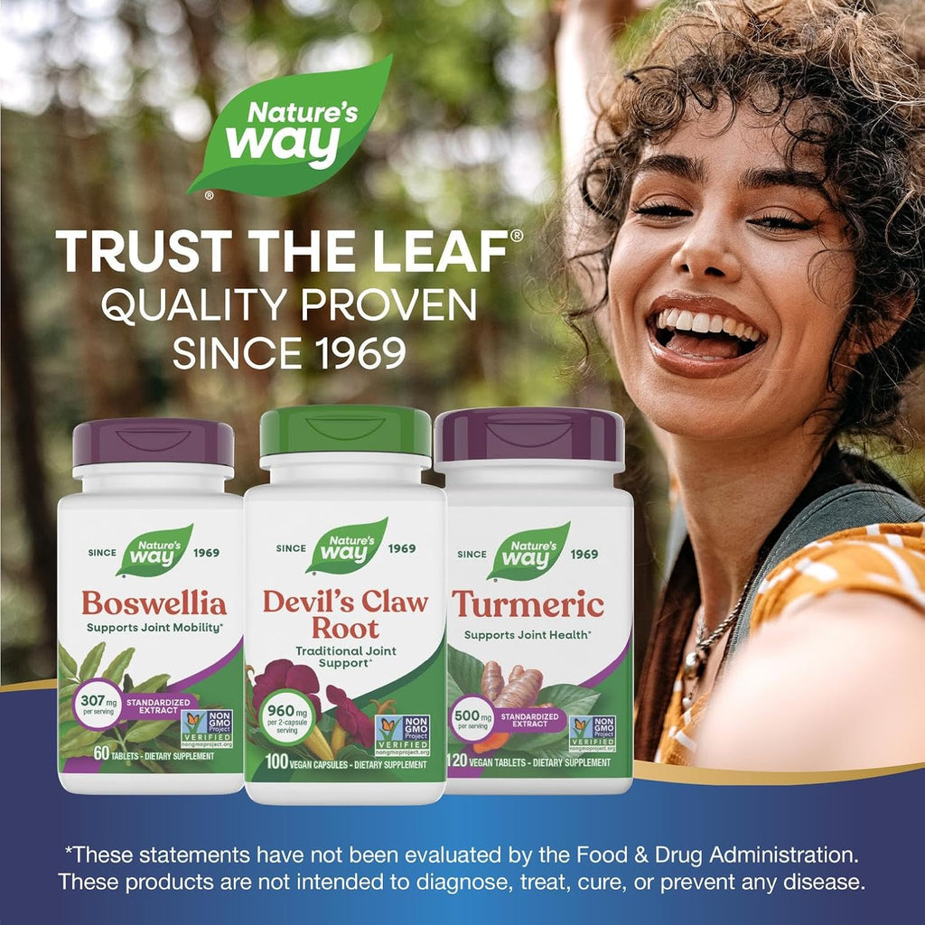 Nature's Way Garra del Diablo, Apoyo Articular Tradicional, 960 mg por Dosis de 2 Cápsulas, Sin Gluten, No-GMO, 100 Cápsulas Veganas