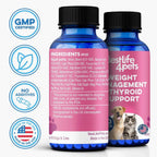 BestLife4Pets Weight & Thyroid Support – Suplemento Natural para el Control de Peso en Perros y Gatos – 400 Comprimidos