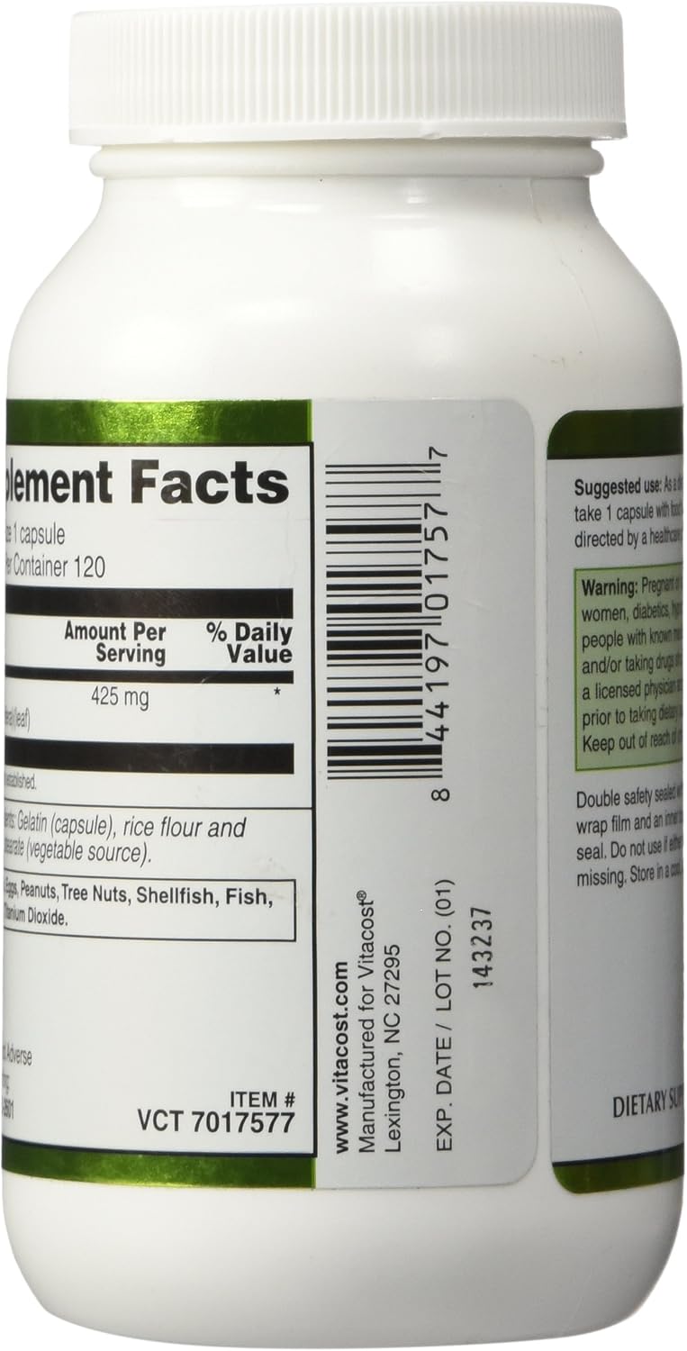 Vitacost Moringa Oleifera - 425 mg - 120 Cápsulas
