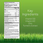Irwin Naturals Mega D3 & K2 + Turmeric Extract - Complejo de Alta Potencia - 120 Cápsulas Blandas Líquidas