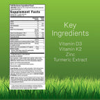 Irwin Naturals Mega D3 & K2 + Extracto de Cúrcuma | 60 Soft-Gels Líquidos